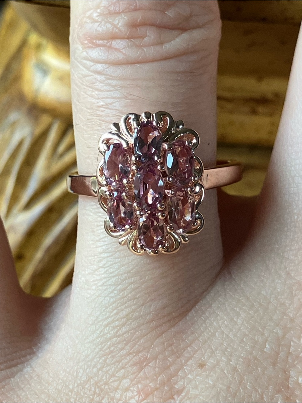 Tanzanian Pink Garnet Ring Size 8